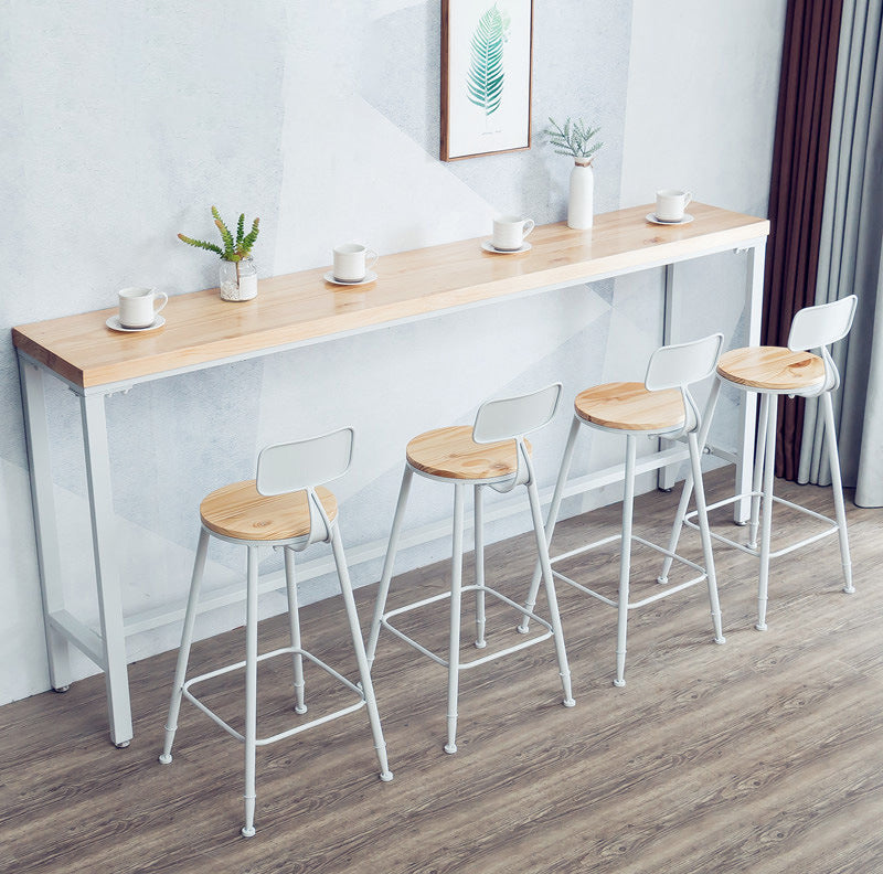 Taburete de madera maciza, taburete contemporáneo sin brazos para sala de estar
