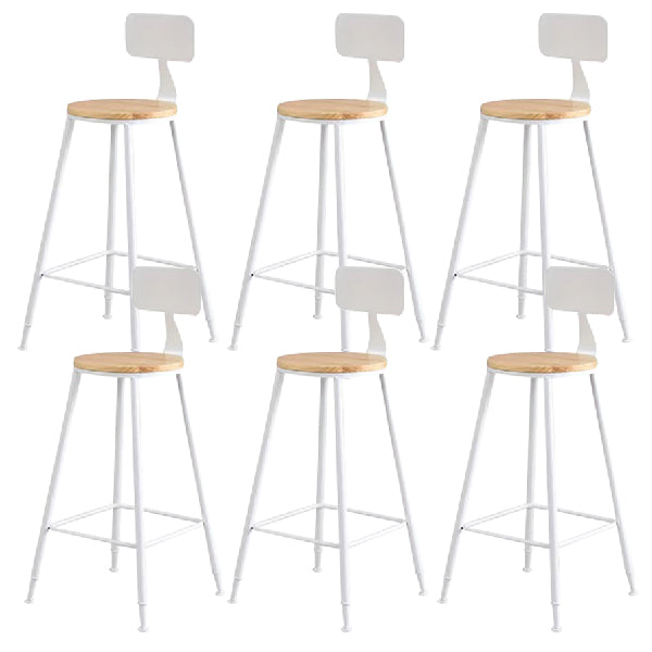 Taburete de madera maciza, taburete contemporáneo sin brazos para sala de estar