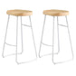Taburete de madera maciza, taburete contemporáneo sin brazos para sala de estar