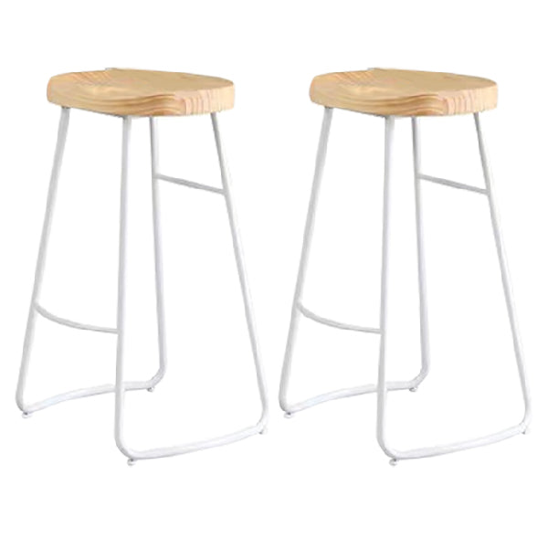 Taburete de madera maciza, taburete contemporáneo sin brazos para sala de estar