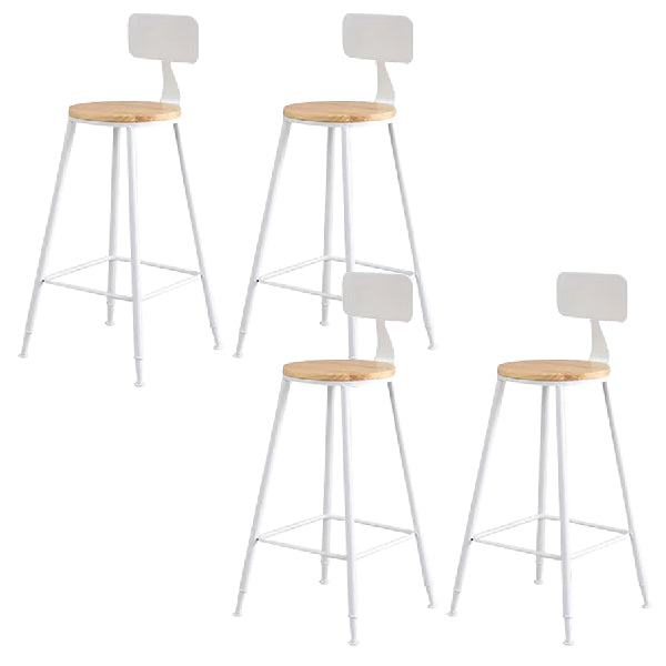 Taburete de madera maciza, taburete contemporáneo sin brazos para sala de estar