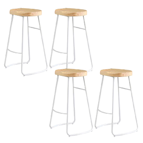 Taburete de madera maciza, taburete contemporáneo sin brazos para sala de estar