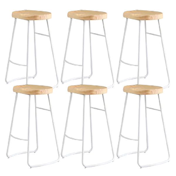 Taburete de madera maciza, taburete contemporáneo sin brazos para sala de estar