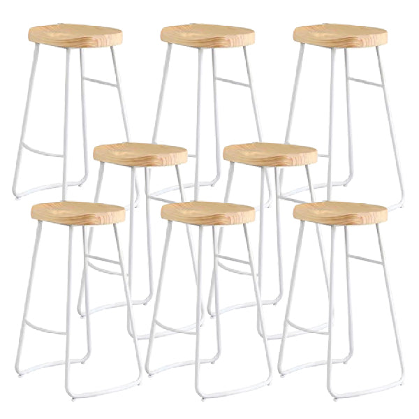 Taburete de madera maciza, taburete contemporáneo sin brazos para sala de estar