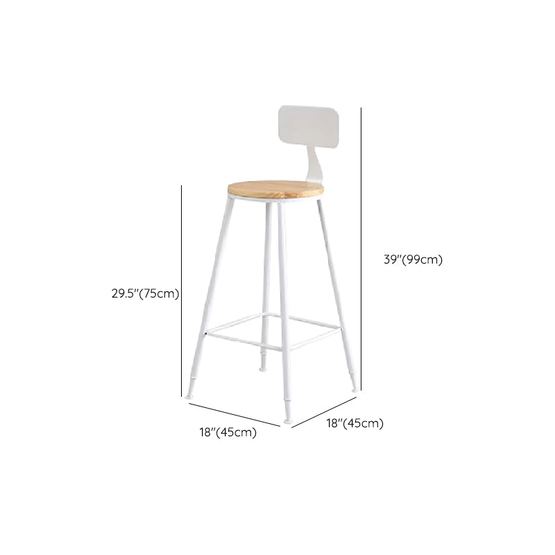Taburete de madera maciza, taburete contemporáneo sin brazos para sala de estar