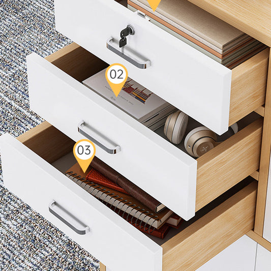 Nordic Style File Cabinet Drawers Color Block Vertical Wood File Cabinet Clearhalo 'Filing Cabinets' 'filling_cabinets' 'furn' 'furn_filling_cabinets' 'Furniture' 'Office Furniture' 6351125