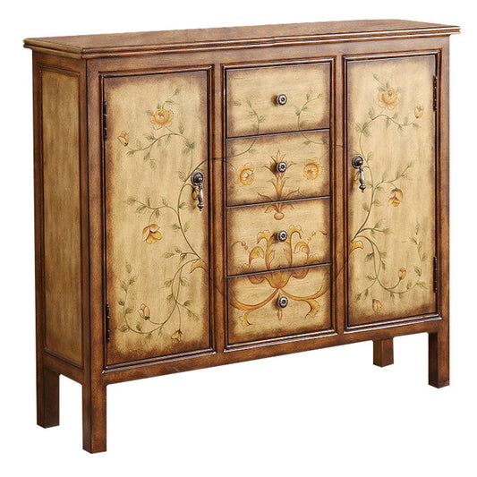 Traditional Storage Chest Manufactured Wood Storage Chest Dresser with 4 Drawers