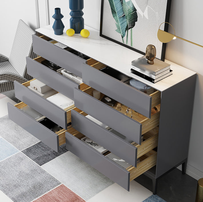 Cassapanca contemporanea in pietra per camera da letto con gambe nere