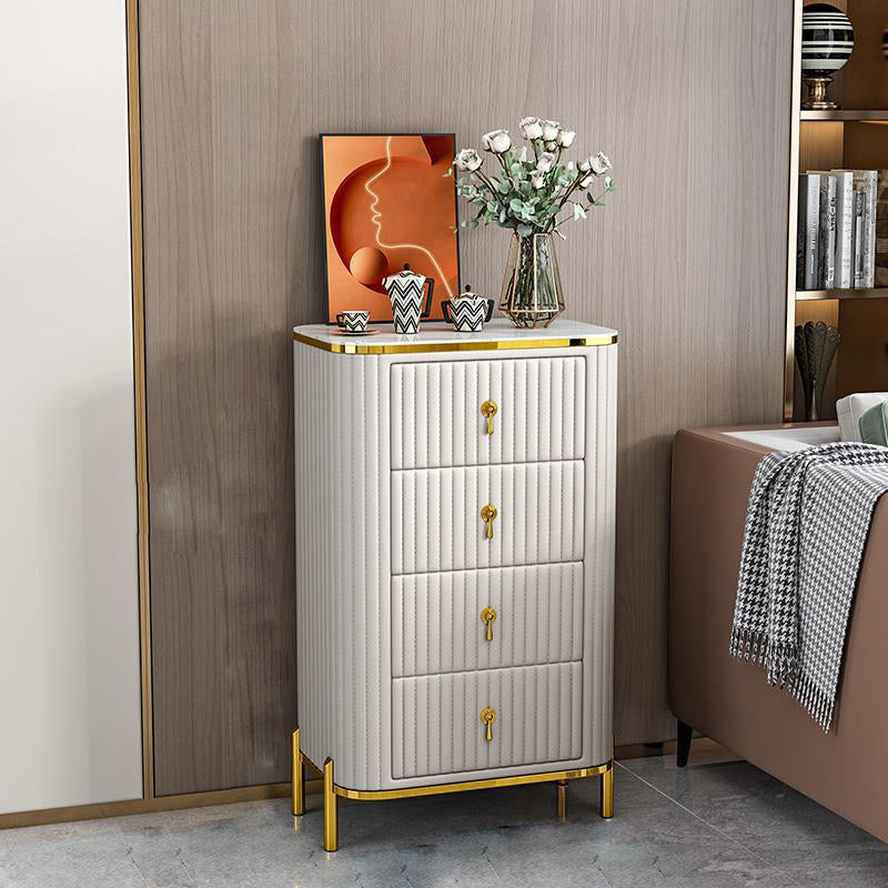 Glam Vertical Stone Storage Chest Bedroom Chest with Drawers White 4 Clearhalo 'Bedroom Furniture' 'Dressers & Chests' 'dressers_chests' 'furn' 'furn_dressers_chests' 'Furniture' 6351697