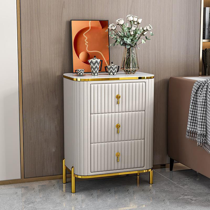 Glam Vertical Stone Storage Chest Bedroom Chest with Drawers White 3 Clearhalo 'Bedroom Furniture' 'Dressers & Chests' 'dressers_chests' 'furn' 'furn_dressers_chests' 'Furniture' 6351699
