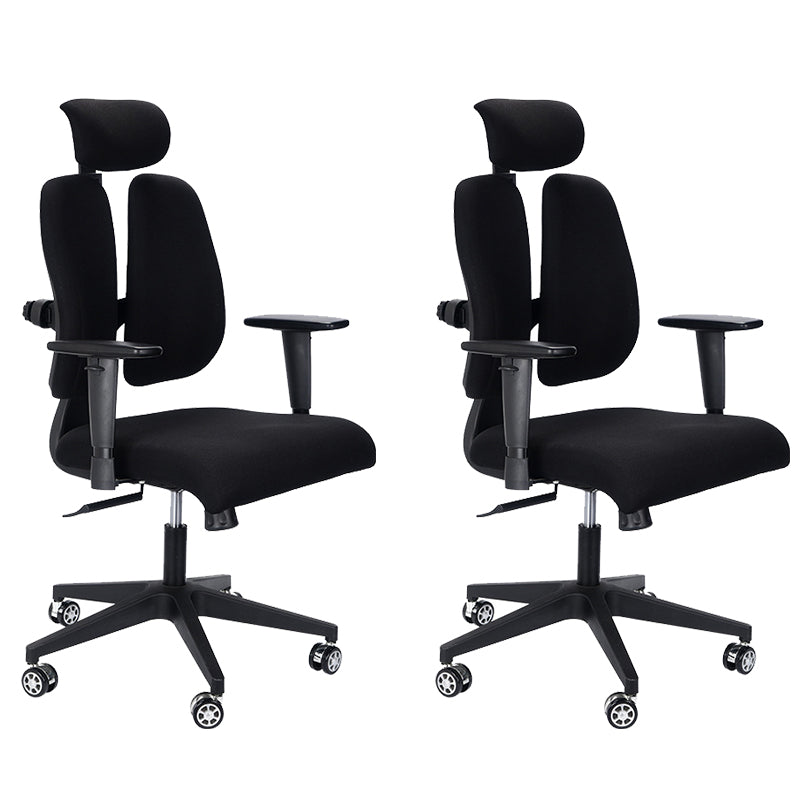 Modern Desk Chair Mesh Executiver Chair High-Back Chair in Black 2 Piece Set Clearhalo 'furn' 'furn_office_chair' 'Furniture' 'Office Chairs' 'Office Furniture' 'office_chair' 6352161