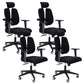 Modern Desk Chair Mesh Executiver Chair High-Back Chair in Black 4 Piece Set Clearhalo 'furn' 'furn_office_chair' 'Furniture' 'Office Chairs' 'Office Furniture' 'office_chair' 6352163