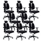 Modern Desk Chair Mesh Executiver Chair High-Back Chair in Black 8 Piece Set Clearhalo 'furn' 'furn_office_chair' 'Furniture' 'Office Chairs' 'Office Furniture' 'office_chair' 6352167