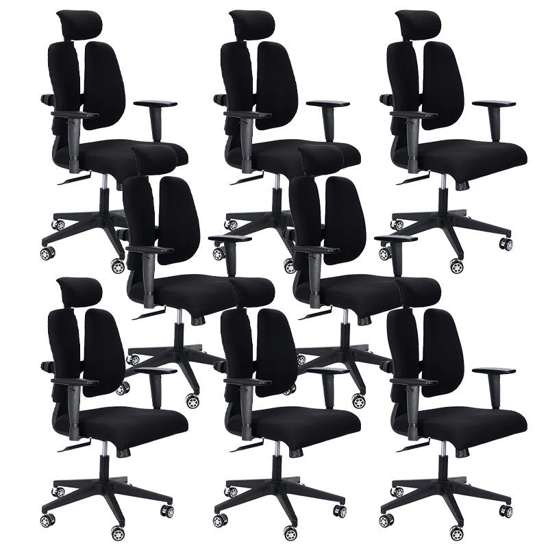Modern Desk Chair Mesh Executiver Chair High-Back Chair in Black 8 Piece Set Clearhalo 'furn' 'furn_office_chair' 'Furniture' 'Office Chairs' 'Office Furniture' 'office_chair' 6352167