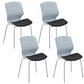 Moderne gaststoel met wit frame, kunststof conferentiestoel met middenrug