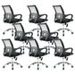 Contemporary Desk Chair Mid Back Breathable AirGrid Office Chair Black 8 Piece Set Clearhalo 'furn' 'furn_office_chair' 'Furniture' 'Office Chairs' 'Office Furniture' 'office_chair' 6352215