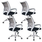 Contemporary Desk Chair Mid Back Breathable AirGrid Office Chair White 4 Piece Set Clearhalo 'furn' 'furn_office_chair' 'Furniture' 'Office Chairs' 'Office Furniture' 'office_chair' 6352219