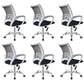 Contemporary Desk Chair Mid Back Breathable AirGrid Office Chair White 6 Piece Set Clearhalo 'furn' 'furn_office_chair' 'Furniture' 'Office Chairs' 'Office Furniture' 'office_chair' 6352220