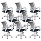 Contemporary Desk Chair Mid Back Breathable AirGrid Office Chair White 8 Piece Set Clearhalo 'furn' 'furn_office_chair' 'Furniture' 'Office Chairs' 'Office Furniture' 'office_chair' 6352221