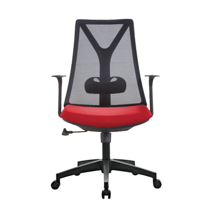 Modern Desk Chair Mesh Computer Chair Mid-Back Chair with Fixed Arm Black 1 Piece Clearhalo 'furn' 'furn_office_chair' 'Furniture' 'Office Chairs' 'Office Furniture' 'office_chair' 6352224
