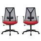 Modern Desk Chair Mesh Computer Chair Mid-Back Chair with Fixed Arm Black 2 Piece Set Clearhalo 'furn' 'furn_office_chair' 'Furniture' 'Office Chairs' 'Office Furniture' 'office_chair' 6352225