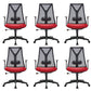 Modern Desk Chair Mesh Computer Chair Mid-Back Chair with Fixed Arm Black 6 Piece Set Clearhalo 'furn' 'furn_office_chair' 'Furniture' 'Office Chairs' 'Office Furniture' 'office_chair' 6352229