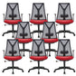 Modern Desk Chair Mesh Computer Chair Mid-Back Chair with Fixed Arm Black 8 Piece Set Clearhalo 'furn' 'furn_office_chair' 'Furniture' 'Office Chairs' 'Office Furniture' 'office_chair' 6352232