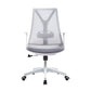 Modern Desk Chair Mesh Computer Chair Mid-Back Chair with Fixed Arm White-Gray 1 Piece Clearhalo 'furn' 'furn_office_chair' 'Furniture' 'Office Chairs' 'Office Furniture' 'office_chair' 6352234