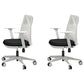 Modern Desk Chair Mesh Computer Chair Mid-Back Chair with Fixed Arm White-Black 2 Piece Set Clearhalo 'furn' 'furn_office_chair' 'Furniture' 'Office Chairs' 'Office Furniture' 'office_chair' 6352239