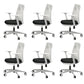 Modern Desk Chair Mesh Computer Chair Mid-Back Chair with Fixed Arm White-Black 6 Piece Set Clearhalo 'furn' 'furn_office_chair' 'Furniture' 'Office Chairs' 'Office Furniture' 'office_chair' 6352241