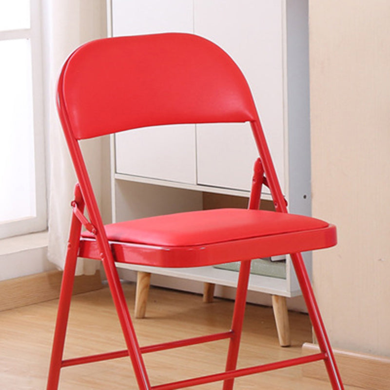 Zeitgenössischer Black Metal -Rahmenstuhl Armless Faux Leder Conference Stuhl