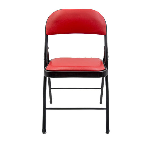 Silla de cuero sintéjico de marco de marco de metal negro contemporáneo