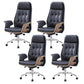 27" Wide Contemporary Managers Chair Tufted Leather Executive Chair Black 4 Piece Set Clearhalo 'furn' 'furn_office_chair' 'Furniture' 'Office Chairs' 'Office Furniture' 'office_chair' 6352343