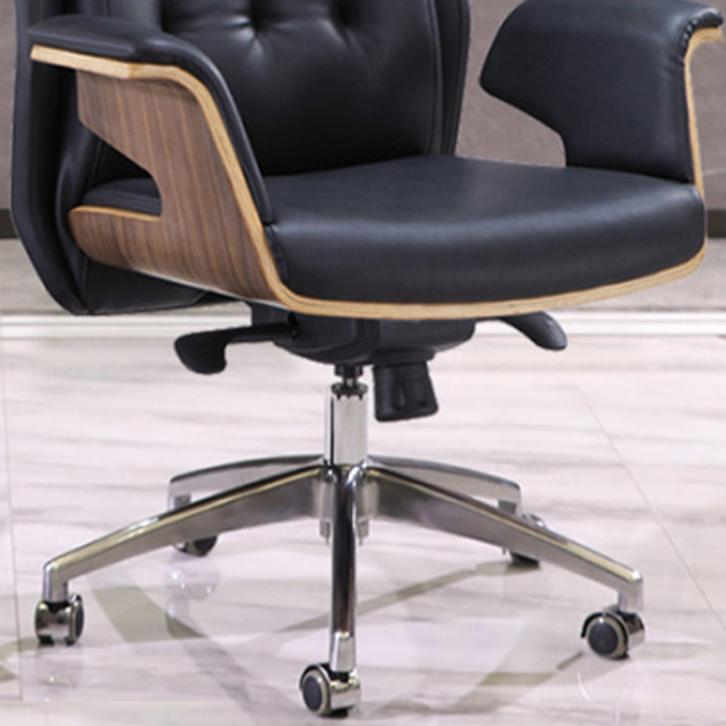 27" Wide Contemporary Managers Chair Tufted Leather Executive Chair Clearhalo 'furn' 'furn_office_chair' 'Furniture' 'Office Chairs' 'Office Furniture' 'office_chair' 6352346