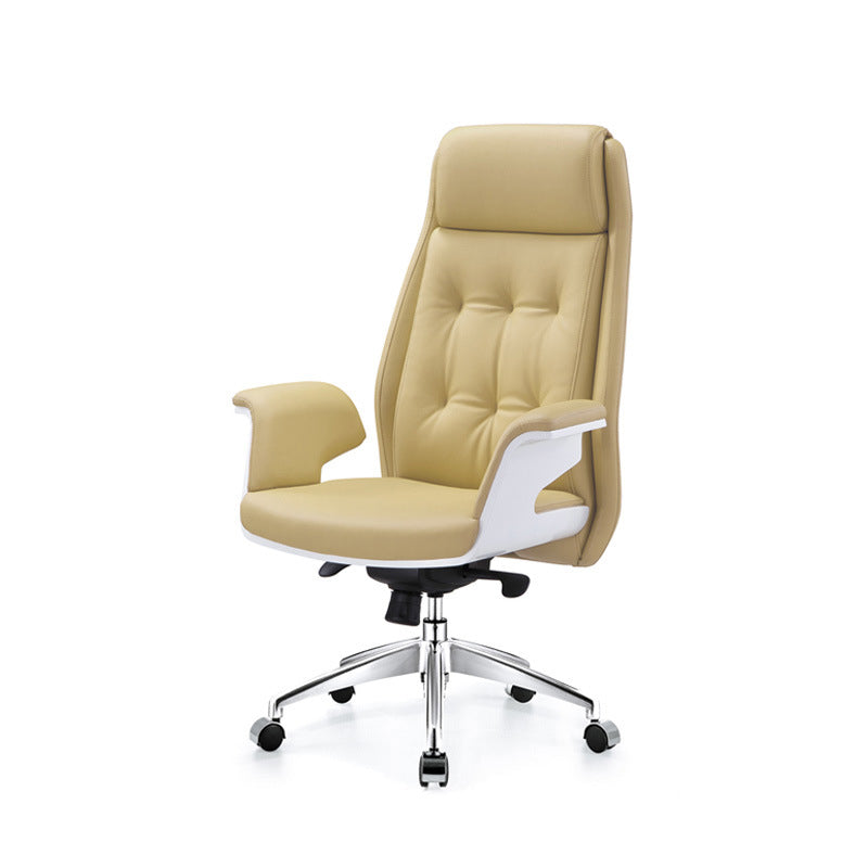 27" Wide Contemporary Managers Chair Tufted Leather Executive Chair Clearhalo 'furn' 'furn_office_chair' 'Furniture' 'Office Chairs' 'Office Furniture' 'office_chair' 6352350