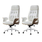 27" Wide Contemporary Managers Chair Tufted Leather Executive Chair White 2 Piece Set Clearhalo 'furn' 'furn_office_chair' 'Furniture' 'Office Chairs' 'Office Furniture' 'office_chair' 6352351