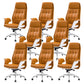 27" Wide Contemporary Managers Chair Tufted Leather Executive Chair Orange 8 Piece Set Clearhalo 'furn' 'furn_office_chair' 'Furniture' 'Office Chairs' 'Office Furniture' 'office_chair' 6352359
