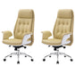 27" Wide Contemporary Managers Chair Tufted Leather Executive Chair Beige 2 Piece Set Clearhalo 'furn' 'furn_office_chair' 'Furniture' 'Office Chairs' 'Office Furniture' 'office_chair' 6352361