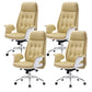 27" Wide Contemporary Managers Chair Tufted Leather Executive Chair Beige 4 Piece Set Clearhalo 'furn' 'furn_office_chair' 'Furniture' 'Office Chairs' 'Office Furniture' 'office_chair' 6352362