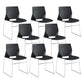 19" Wide Contemporary Desk Chair No Wheels Armless Conference Chair Black 8 Piece Set Clearhalo 'furn' 'furn_office_chair' 'Furniture' 'Office Chairs' 'Office Furniture' 'office_chair' 6352428