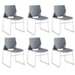 19" Wide Contemporary Desk Chair No Wheels Armless Conference Chair Grey 6 Piece Set Clearhalo 'furn' 'furn_office_chair' 'Furniture' 'Office Chairs' 'Office Furniture' 'office_chair' 6352430