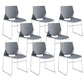 19" Wide Contemporary Desk Chair No Wheels Armless Conference Chair Grey 8 Piece Set Clearhalo 'furn' 'furn_office_chair' 'Furniture' 'Office Chairs' 'Office Furniture' 'office_chair' 6352432