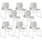 19" Wide Contemporary Desk Chair No Wheels Armless Conference Chair White 8 Piece Set Clearhalo 'furn' 'furn_office_chair' 'Furniture' 'Office Chairs' 'Office Furniture' 'office_chair' 6352435