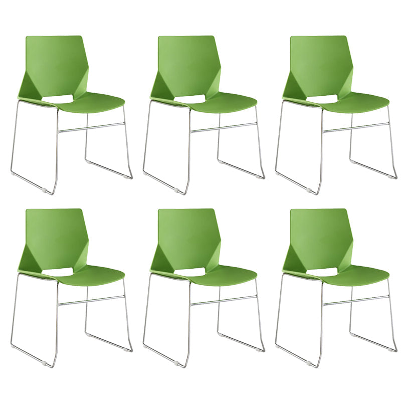 19" Wide Contemporary Desk Chair No Wheels Armless Conference Chair Green 6 Piece Set Clearhalo 'furn' 'furn_office_chair' 'Furniture' 'Office Chairs' 'Office Furniture' 'office_chair' 6352445