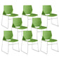 19" Wide Contemporary Desk Chair No Wheels Armless Conference Chair Green 8 Piece Set Clearhalo 'furn' 'furn_office_chair' 'Furniture' 'Office Chairs' 'Office Furniture' 'office_chair' 6352447