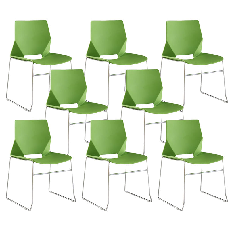 19" Wide Contemporary Desk Chair No Wheels Armless Conference Chair Green 8 Piece Set Clearhalo 'furn' 'furn_office_chair' 'Furniture' 'Office Chairs' 'Office Furniture' 'office_chair' 6352447