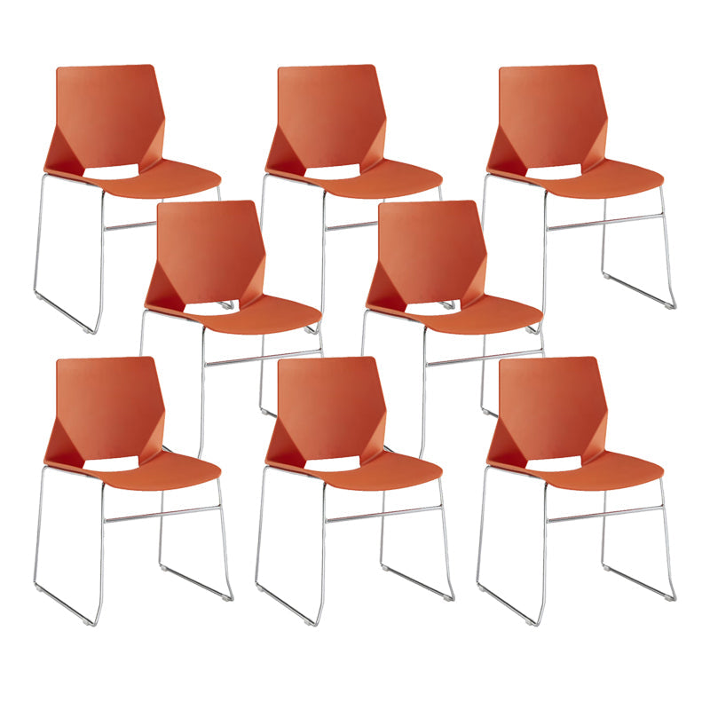 19" Wide Contemporary Desk Chair No Wheels Armless Conference Chair Orange 8 Piece Set Clearhalo 'furn' 'furn_office_chair' 'Furniture' 'Office Chairs' 'Office Furniture' 'office_chair' 6352449