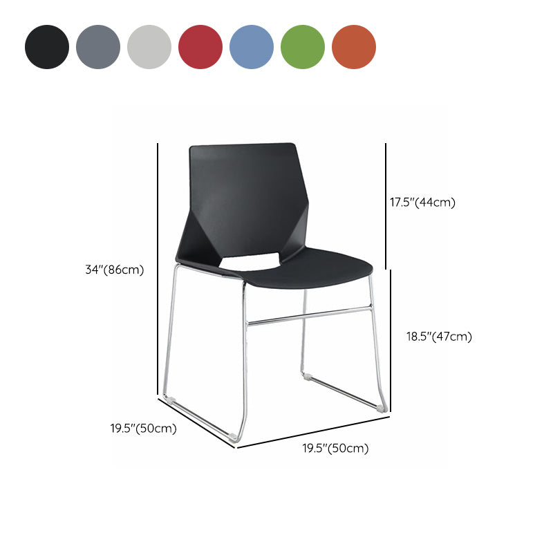 19" Wide Contemporary Desk Chair No Wheels Armless Conference Chair Clearhalo 'furn' 'furn_office_chair' 'Furniture' 'Office Chairs' 'Office Furniture' 'office_chair' 6352450