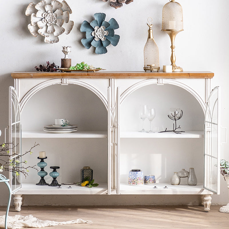 Traditional Pine Display Stand Glass Doors Storage Cabinet with Doors for Bedroom Clearhalo 'Display & China Cabinets' 'display_china_cabinets' 'furn' 'furn_display_china_cabinets' 'Furniture' 'Kitchen & Dining Furniture' 6352774