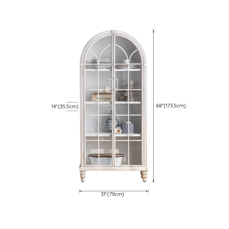 Traditional Pine Display Stand Glass Doors Storage Cabinet with Doors for Bedroom Clearhalo 'Display & China Cabinets' 'display_china_cabinets' 'furn' 'furn_display_china_cabinets' 'Furniture' 'Kitchen & Dining Furniture' 6352775